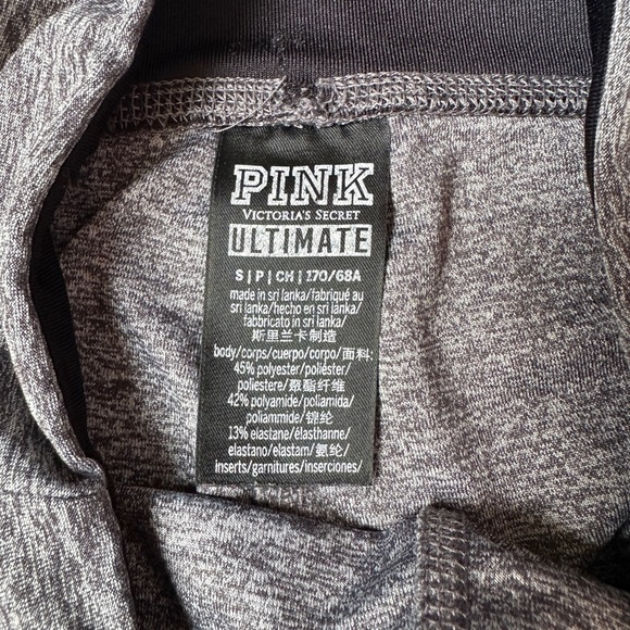 PINK Victoria’s Secret Gray and Black Leggings Women’s Sz Small with Side Detail - Picture 3 of 7
